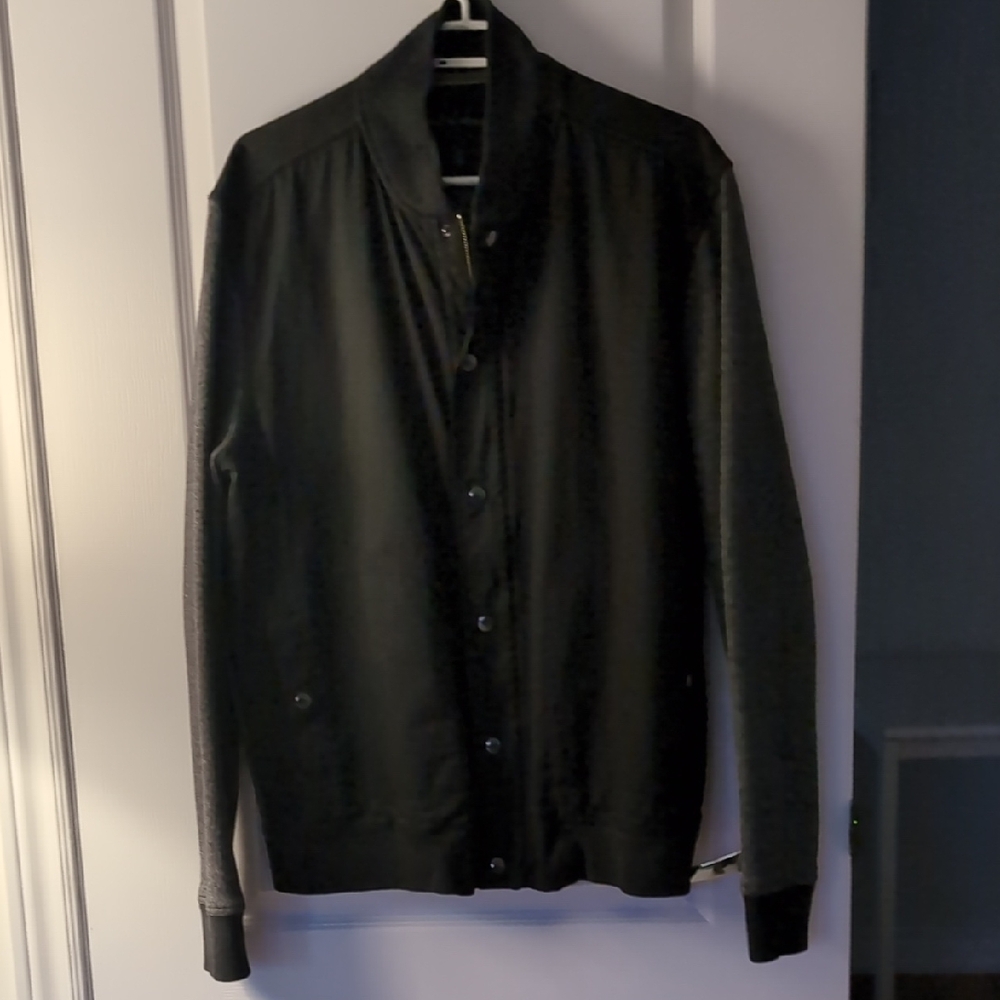 Banana Republic Black And Grey Bomber Jacket